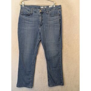 NEW Lee Straight Leg Jeans Women's 16P Blue Mid Rise Regular Fit